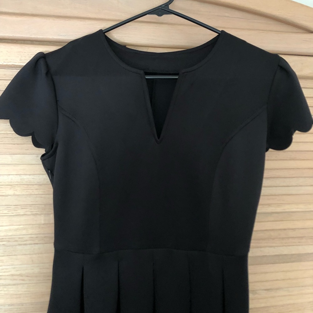 Black pleated mini dress